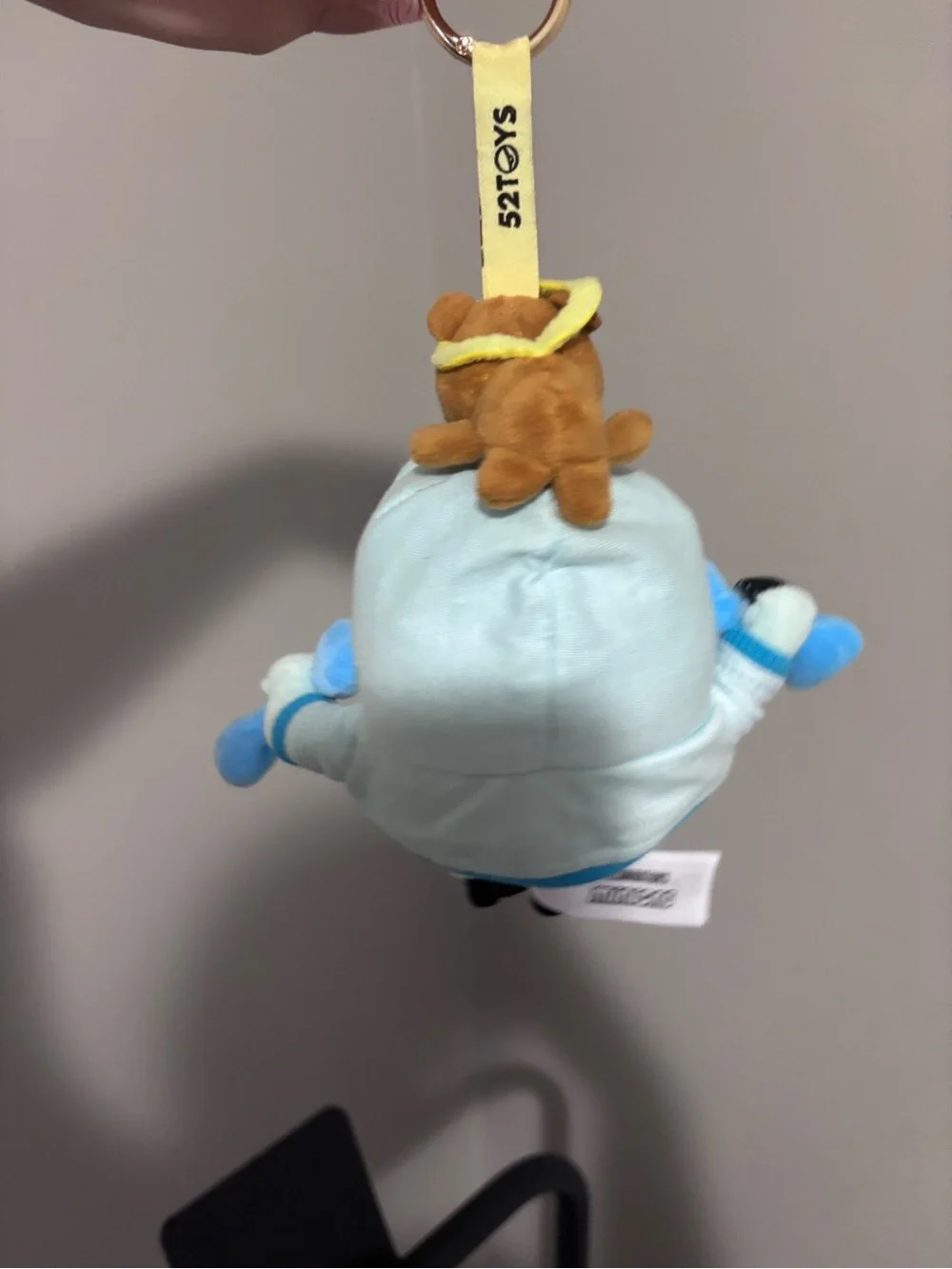 Minions Plush Keychain with Light Blue Hoodie